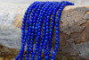 Jade Polished 4mm Round Dyed Opaque Royal Blue