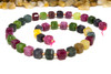Jade Polished 10mm Tourmaline Color Faceted Cube