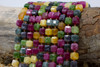 Jade Polished 10mm Tourmaline Color Faceted Cube