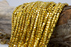 Bright Gold Plated Brass 4.5mm Faceted Cube