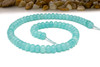 Jade Polished 5x8mm Smooth Rondelle - Dyed Dark Aqua