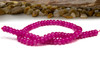Jade Polished 5x8mm Smooth Rondelle - Dyed Hot Pink