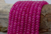 Jade Polished 5x8mm Smooth Rondelle - Dyed Hot Pink