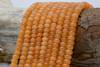 Jade Polished 5x8mm Smooth Rondelle - Dyed Tangerine