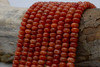 Jade Polished 5x8mm Smooth Rondelle - Dyed Dark Orange