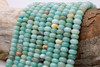 Jade Polished 5x8mm Smooth Rondelle - Dyed Aqua Mix