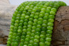 Jade Polished 5x8mm Smooth Rondelle - Dyed Lime