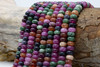Jade Polished 5x8mm Smooth Rondelle - Dyed Dark Tourmaline
