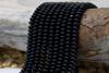 Jade Polished 5x8mm Black Smooth Rondelle
