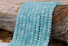 Jade Polished 5x8mm Dyed Dark Aqua Faceted Rondelle