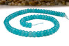 Jade Polished 5x8mm Smooth Rondelle - Dyed Light Teal