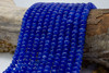 Jade Polished 5x8mm Smooth Rondelle - Dyed Sapphire Blue