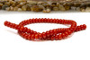 Jade Polished 5x8mm Smooth Rondelle - Dyed Orange