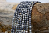 Black Veined Jasper Matte 4mm Round