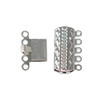Silver Plated 5 Strand Box Clasp 19x14mm