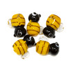 Lampwork Glass 16x15mm Handmade Bee Bead - 5 Pieces