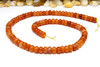 Jade Polished 4x6mm Smooth Rondelle - Dyed Dark Orange