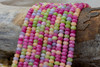 Jade Polished 4x6mm Smooth Rondelle - Dyed Candy Mix