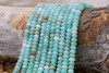 Jade Polished 4x6mm Smooth Rondelle - Dyed Aqua Mix