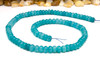 Jade Polished 4x6mm Smooth Rondelle - Dyed Teal