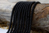 Jade Polished 4x6mm Smooth Rondelle - Dyed Black