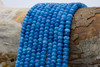 Jade Polished 4x6mm Smooth Rondelle - Dyed Dark Blue Teal