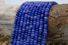 Jade Polished 4x6mm Smooth Rondelle - Dyed Cobalt