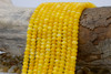 Jade Polished 4x6mm Smooth Rondelle - Dyed Yellow