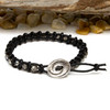 Black Leather Tennis Bracelet Kit - Intermediate Spanish Knot