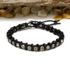 Black Leather Tennis Bracelet Kit - Intermediate Spanish Knot