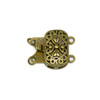 Antique Bronze Plated 14x16mm 2 Strand Box Clasp