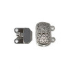 Platinum Plated 14x16mm 2 Strand Box Clasp