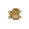 Gold Plated 14x16mm 2 Strand Box Clasp