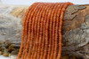 Jade Polished 4x2mm Smooth Rondelle - Dyed Orange