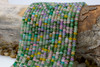 Jade Polished 4x2mm Smooth Rondelle - Dyed Dutch Floral Mix