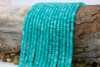Jade Polished 4x2mm Smooth Rondelle - Dyed Turquoise
