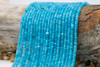 Jade Polished 4x2mm Smooth Rondelle - Dyed Light Teal Blue