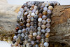 Striped Agate Polished A Grade 8mm Grey Mix Round