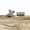 Silver Plated Micro Pave 9x11mm Cross Bead