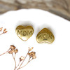 Gold Plated Stainless Steel 10x11mm MOM Heart Bead