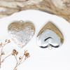 Platinum Plated 28mm Flower Scroll Heart Locket Charm