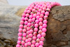 Reconstructed Manmade Turquoise & Shell 6mm Round - Dyed Hot Pink