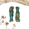 Czech Glass 8x26 Mermaid - Teal with Matte Finish and Bronze Wash