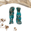 Czech Glass 8x26 Mermaid - Teal with Metallic Beige Wash