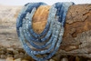 Aquamarine Banded AAA Polished 4mm Faceted Rondelle