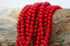 Jade Dyed Opaque Red Polished 6mm Round