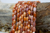 Mexican Fire Agate Polished 12x6mm Twisted Rice
