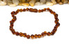 Baltic Amber Honey Cognac Polished 5-6mm Round Nugget - 13" Strand