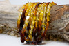 Baltic Amber Honey Cognac, Lemon Champagne, Dark Cherry Polished 20x6mm Overlap Marquise