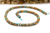 Turquoise, Spiny Oyster, and Pyrite Polished 4x6mm Rondelle